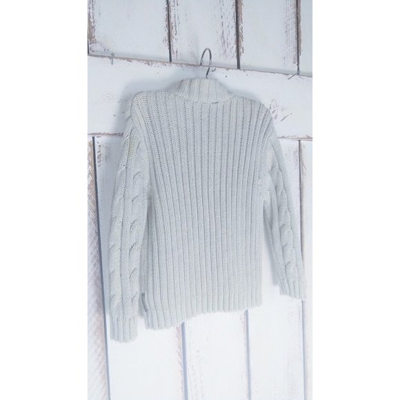 Calvin Klein toddler chunky ivory cable knit cotton cardigan sweater - Picture 4 of 5